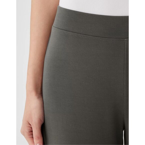 Eileen Fisher $198 washable flex ponte Stretch Tencel gray Ankle Pants M - Picture 3 of 16